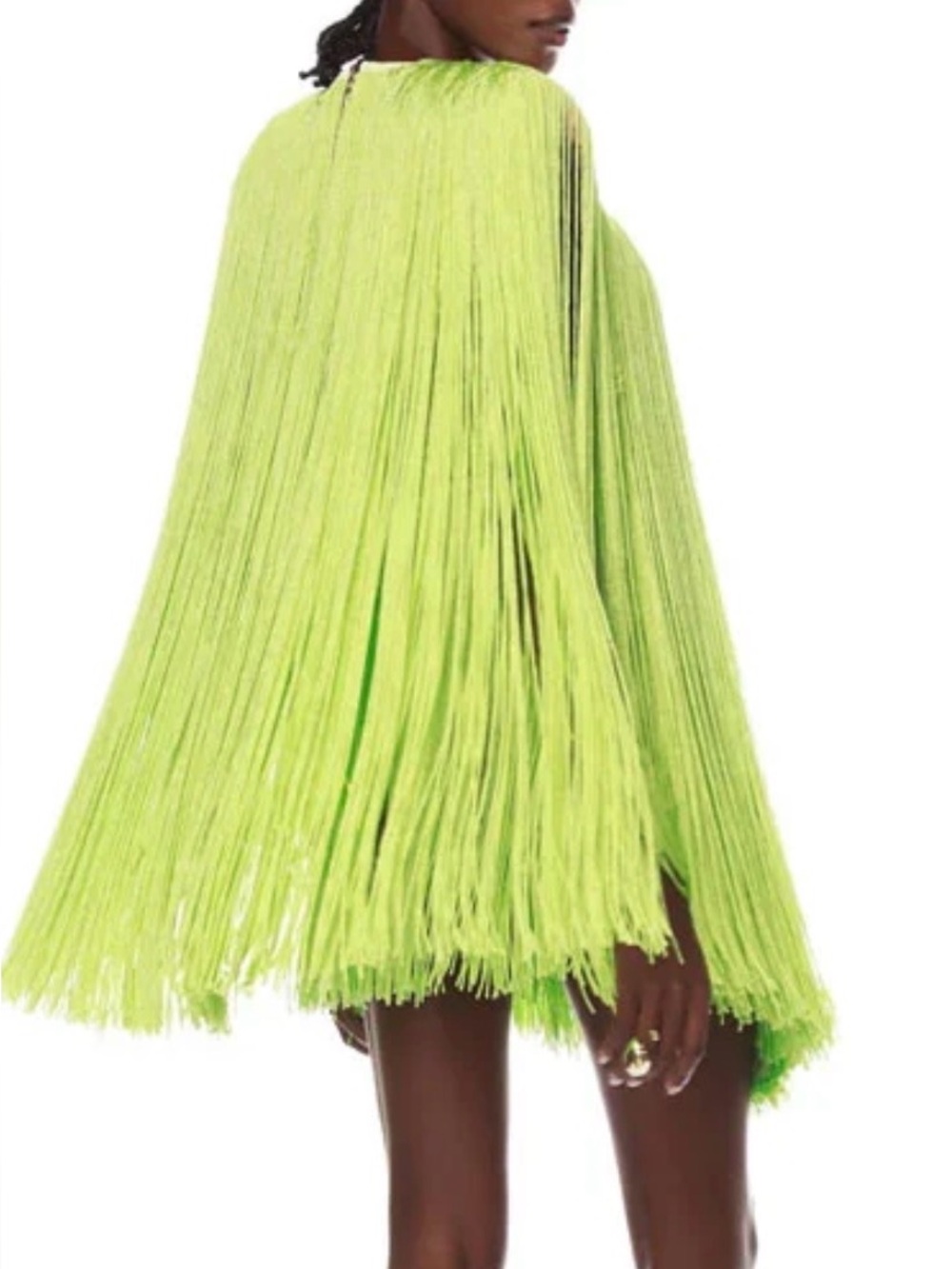 Bronx and Banco Neon Lime Fringe Mini Dress - Picture 3 of 4
